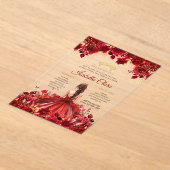 ブルゴーニュフローラプリンセス金ゴールドキンセアニェラ アクリル招待状 (レイダウン)