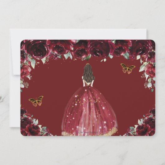 ブルゴーニュフローラプリンセス金ゴールドキンセアニラスウィート16 セーブザデート (裏面)