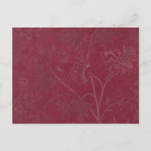 ブルゴーニュフローラプリント背景 ポストカード (正面)