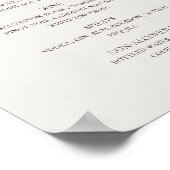 ブルゴーニュフローラベージュ結婚のドリンクのメニュー ポスター (角)