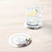 ブルゴーニュフローラホワイトの後ずっと幸せ結婚に ラウンドペーパーコースター (インサイチュ)