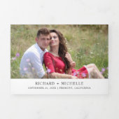 ブルゴーニュフローラホワイトパンプキンオータム秋の結婚式 三つ折り招待状 (カバー)