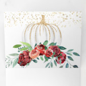 ブルゴーニュフローラホワイトパンプキンオータム秋の結婚式 三つ折り招待状 (内部最初)