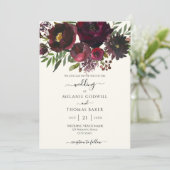 ブルゴーニュフローラボタニカルエレガントウェディングラグジュアリー 招待状 (スタンド正面)