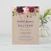 ブルゴーニュフローラボホブライダルシャワー招待状 招待状 (スタンド正面)