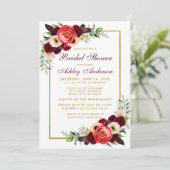 ブルゴーニュフローラボホブライダルシャワー金ゴールド招待状WB 招待状 (スタンド正面)