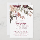 ブルゴーニュフローラボホヴィンテージ70誕生日 招待状 (正面)