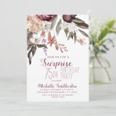 ブルゴーニュフローラボホヴィンテージ75誕生日 招待状 (スタンド正面)