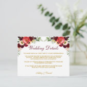 ブルゴーニュフローラボホ結婚の詳細挿入カード ポストカード (スタンド正面)