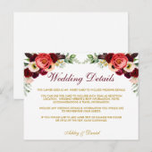 ブルゴーニュフローラボホ結婚の詳細挿入カード ポストカード (正面/裏面)