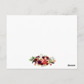 ブルゴーニュフローラボホ結婚の詳細挿入カード ポストカード (裏面)