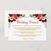 ブルゴーニュフローラボホ結婚の詳細挿入カードW エンクロージャーカード (正面/裏面)