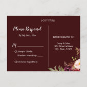 ブルゴーニュフローラメイスンジャールストリングライトRSVP インビテーションポストカード (裏面)