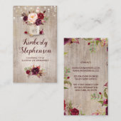 ブルゴーニュフローラメイスンジャー素朴カントリー 名刺 (正面/裏面)