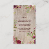 ブルゴーニュフローラメイスンジャー素朴カントリー 名刺 (裏面)