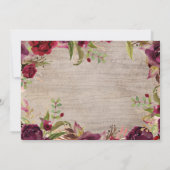 ブルゴーニュフローラメイスン結婚ジャーの感謝の写真 サンキューカード (裏面)