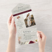 ブルゴーニュフローラメイスン結婚ジャー オールインワン招待状 (貼ってはがせる)