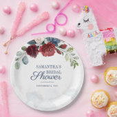 ブルゴーニュフローラモダンブライダルシャワーパーティー ペーパープレート (パーティー)