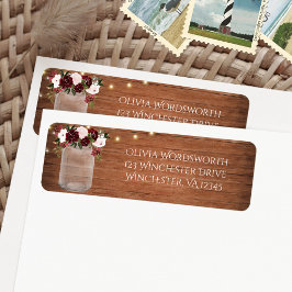 ブルゴーニュフローラライツメイスン素朴ジャー結婚ズ ラベル