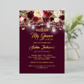 ブルゴーニュフローラライトキンセアニェラフォイル招待状 箔招待状 (立ち正面)