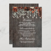 ブルゴーニュフローラライト結婚ズ情報ゲスト エンクロージャーカード (正面/裏面)