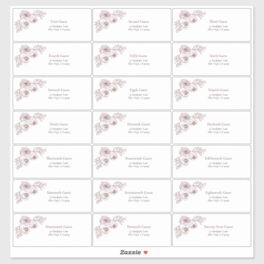 ブルゴーニュフローララインアートゲストアドレス シール (シート)