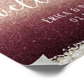 ブルゴーニュフローラランタンバラ金ゴールド結婚ズ・ウェルカム ポスター (角)