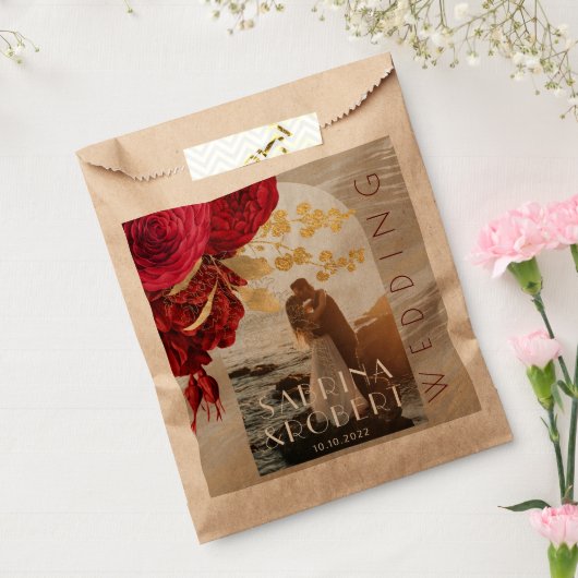 ブルゴーニュフローラリースアーチフォト結婚ズ フェイバーバッグ (封をした状態)