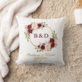 ブルゴーニュフローラリースモノグラム結婚ズ クッション (ブランケット)
