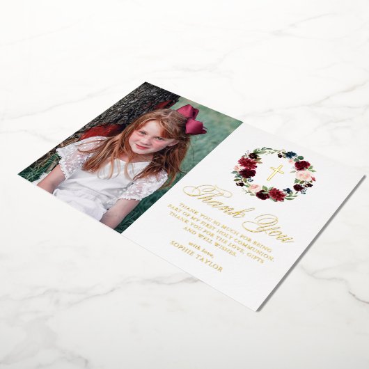 ブルゴーニュフローラリース写真第1聖餐式 箔シーズンカード (回転した状態)