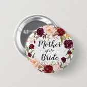 ブルゴーニュフローラリース母の新郎新婦 缶バッジ (正面&裏面)