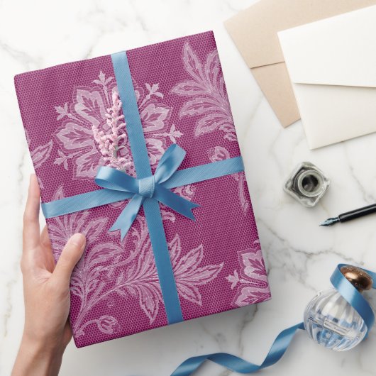 ブルゴーニュフローラレースブライダルシャワー ラッピングペーパー (ギフト)