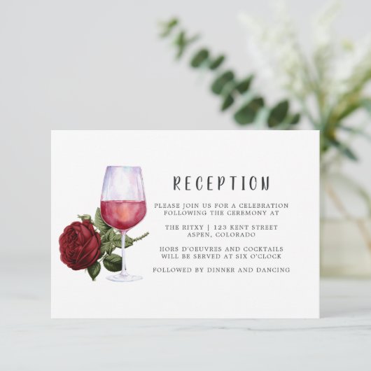 ブルゴーニュフローラワインテイスティングウェディングレセプション エンクロージャーカード (スタンド正面)