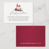 ブルゴーニュフローラワインテイスティングブライダルシャワーゲーム エンクロージャーカード (正面/裏面)