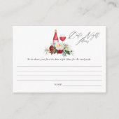 ブルゴーニュフローラワインテイスティングブライダルシャワーゲーム エンクロージャーカード (正面)