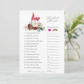 ブルゴーニュフローラワインテイスティングブライダルシャワーゲーム 招待状 (スタンド正面)