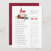 ブルゴーニュフローラワインテイスティングブライダルシャワーゲーム 招待状 (正面/裏面)