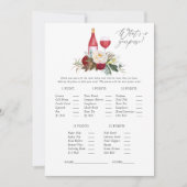 ブルゴーニュフローラワインテイスティングブライダルシャワーゲーム 招待状 (正面)