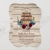 ブルゴーニュフローラワインバレルブライダルシャワー 招待状 (正面/裏面)