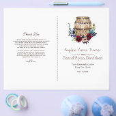 ブルゴーニュフローラワインバレル秋の結婚式プログラム チラシ (シングル)