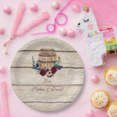 ブルゴーニュフローラワインバレル秋の結婚式 ペーパープレート (パーティー)