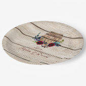 ブルゴーニュフローラワインバレル秋の結婚式 ペーパープレート (アングル)