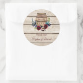 ブルゴーニュフローラワインバレル秋の結婚式 ラウンドシール (バッグ)