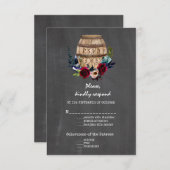 ブルゴーニュフローラワインバレル秋シャルボードRSVP 出欠カード (正面/裏面)