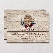 ブルゴーニュフローラワインバレル秋日付を保存 セーブザデート (正面/裏面)