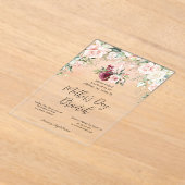 ブルゴーニュフローラワインマザーズデイブランチの発明 アクリル招待状 (レイダウン)