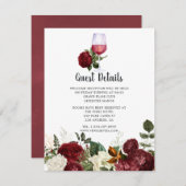 ブルゴーニュフローラワイン結婚テイスティングズゲスト詳細 エンクロージャーカード (正面/裏面)