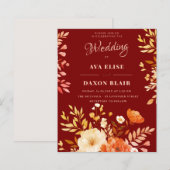 ブルゴーニュフローラ予算結婚式招待状 (正面/裏面)