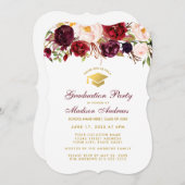 ブルゴーニュフローラ卒業パーティー金ゴールド招待状B 招待状 (正面/裏面)