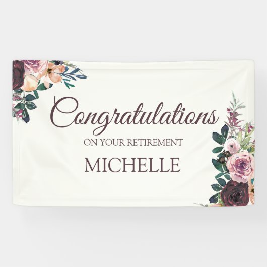 ブルゴーニュフローラ女子退職祝い 横断幕 (横)